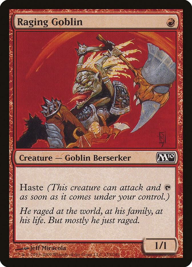Raging Goblin 153 card from Magic 2010 (M10)