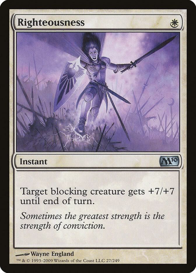 Righteousness 27 card from Magic 2010 (M10)