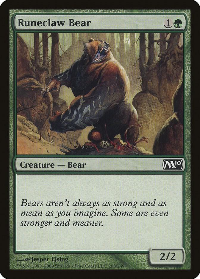 Runeclaw Bear 203 card from Magic 2010 (M10)