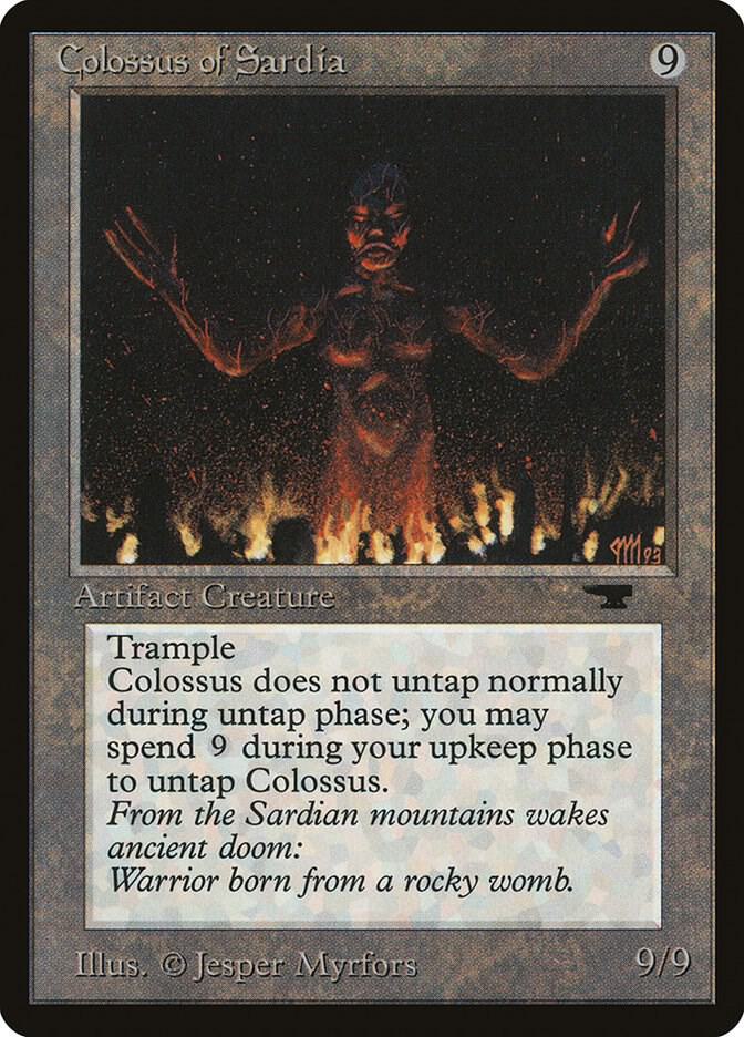 Colossus of Sardia card from Antiquities
