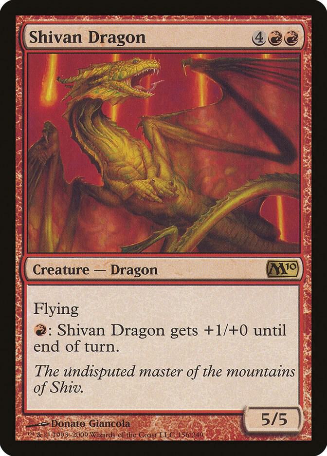 Shivan Dragon 156 card from Magic 2010 (M10)