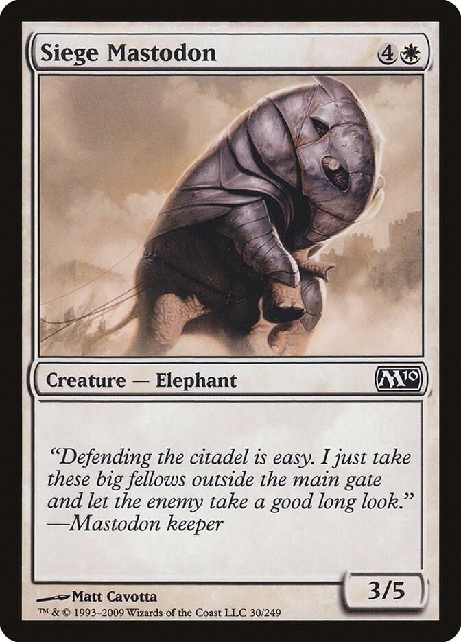 Siege Mastodon 30 card from Magic 2010 (M10)