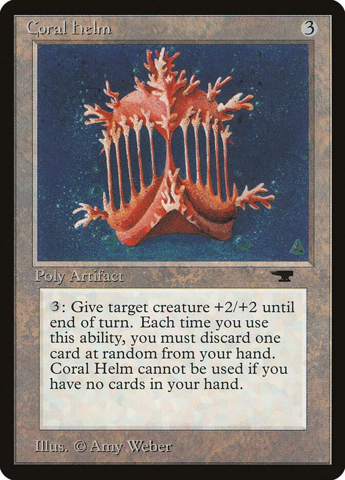 Coral Helm card from Antiquities