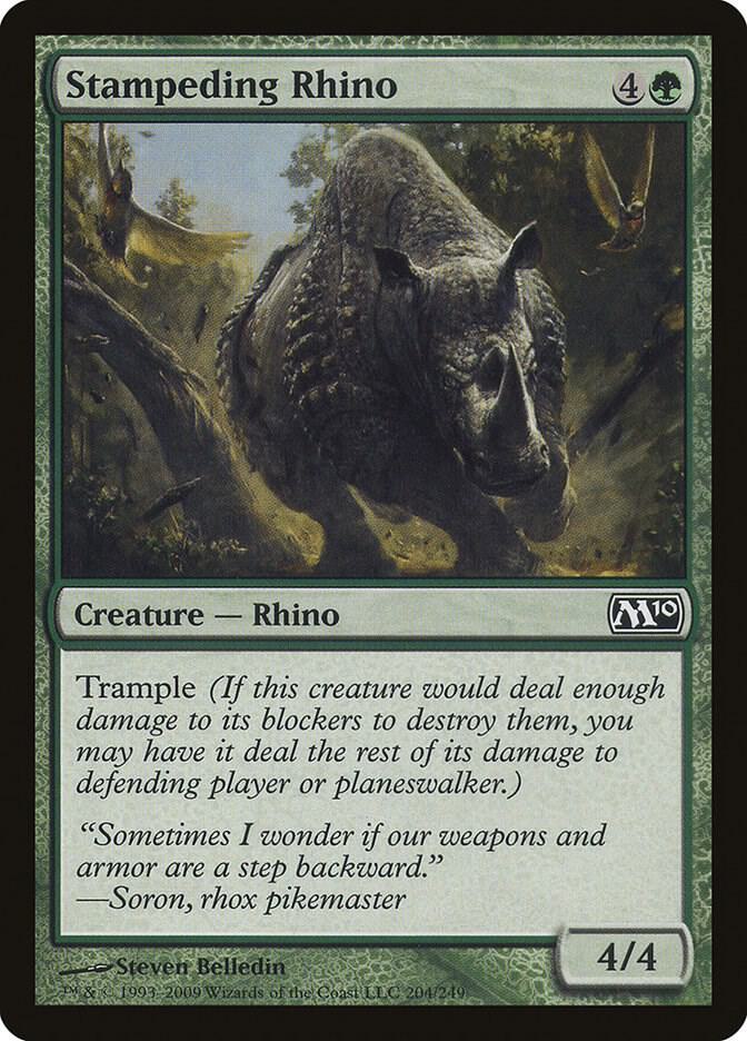 Stampeding Rhino 204 card from Magic 2010 (M10)