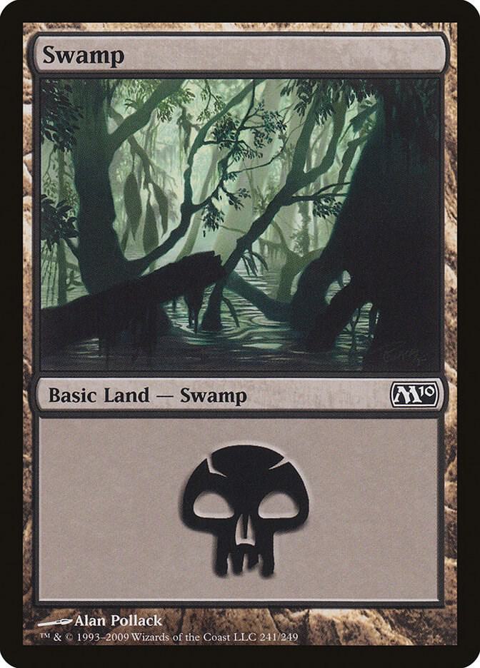 Swamp 241 card from Magic 2010 (M10)