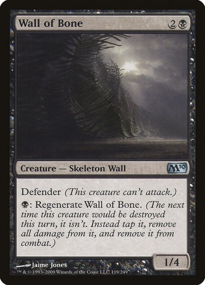 Wall of Bone 119 card from Magic 2010 (M10)