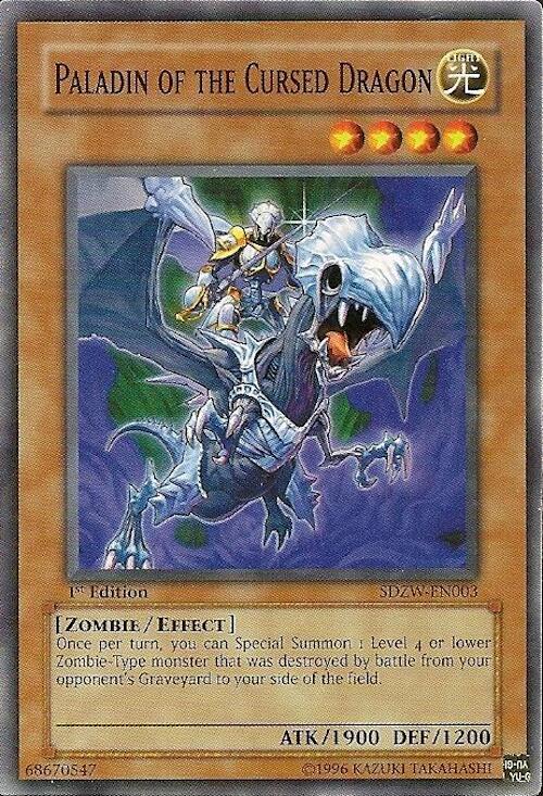 Paladin of the Cursed Dragon SDZW-EN003 card from Structure Deck: Zombie World