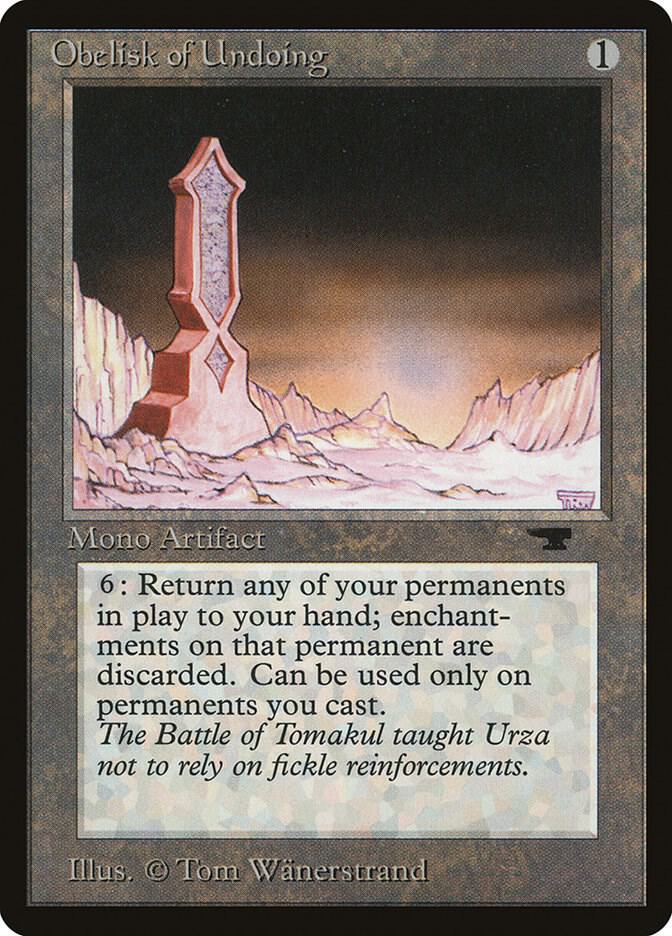 Obelisk of Undoing card from Antiquities