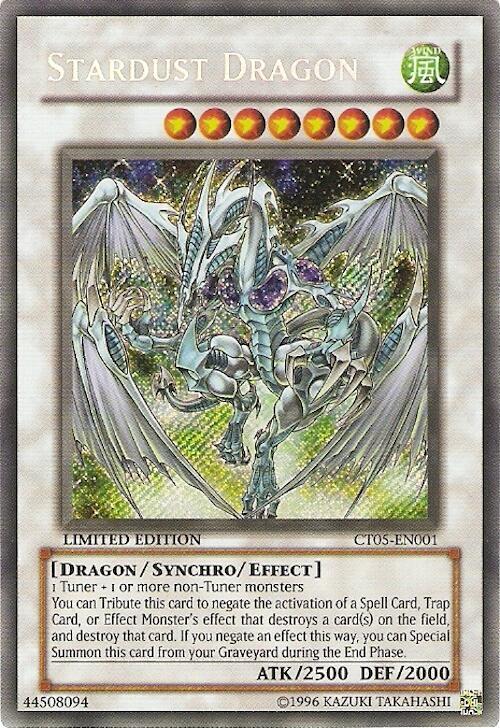 Stardust Dragon CT05-EN001 card from 2008 Collectors Tin
