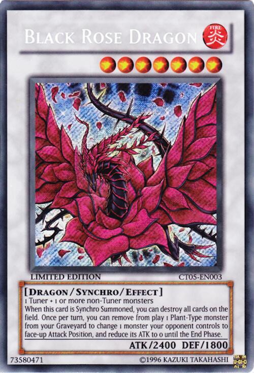 Black Rose Dragon CT05-EN003 card from 2008 Collectors Tin