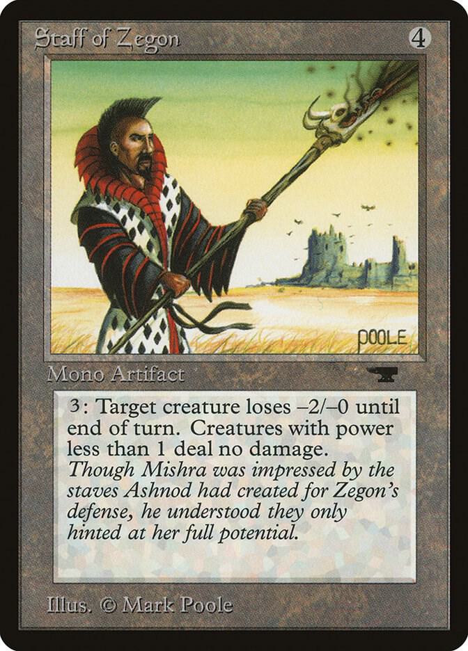Staff of Zegon card from Antiquities