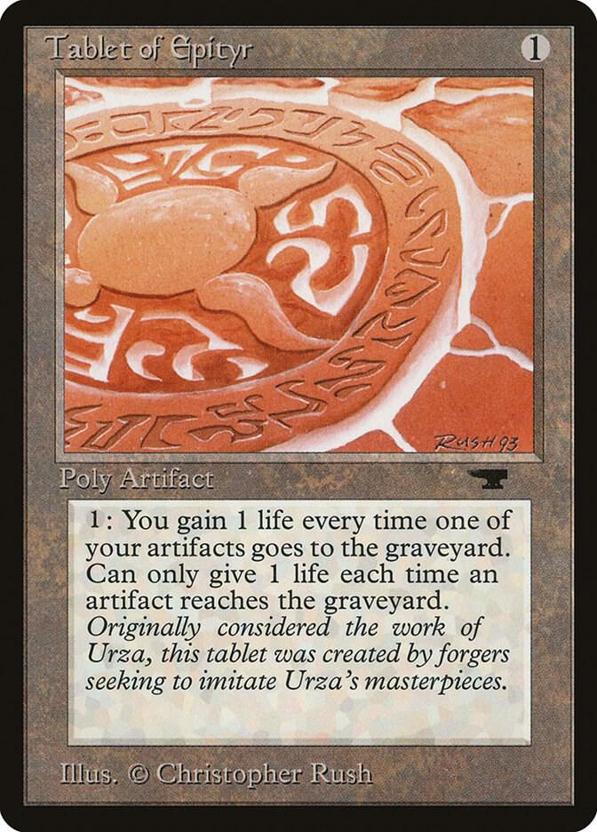 Tablet of Epityr card from Antiquities