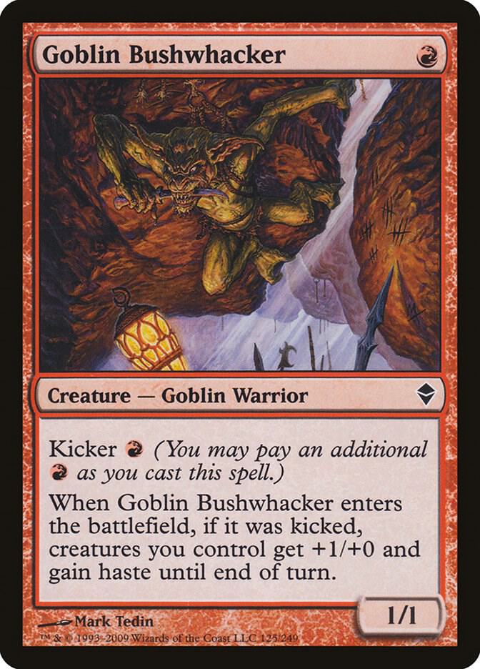 Goblin Bushwhacker 125 card from Zendikar
