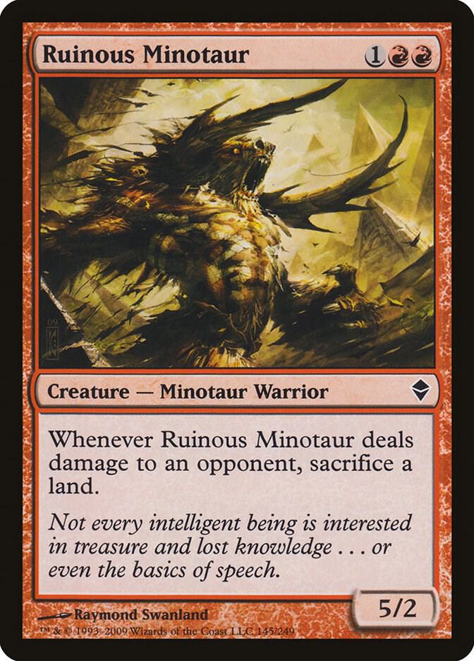 Ruinous Minotaur 145 card from Zendikar