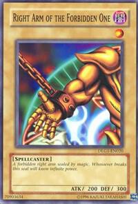 Right Arm of the Forbidden One DLG1-EN020 card from Dark Legends