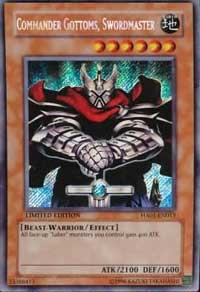 Commander Gottoms, Swordmaster HA01-EN013 card from Hidden Arsenal