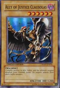 Ally of Justice Clausolas HA01-EN014 card from Hidden Arsenal