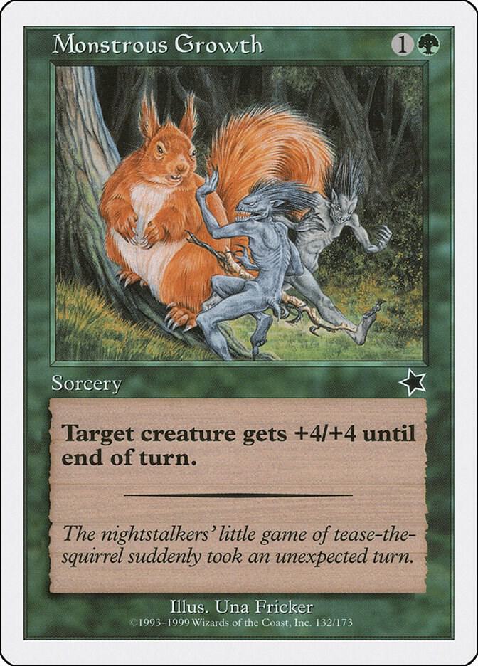Monstrous Growth 132 card from Starter 1999