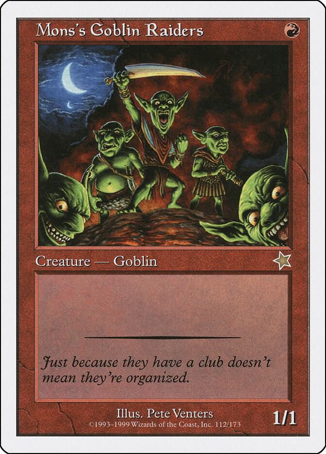 Mons's Goblin Raiders 112 card from Starter 1999