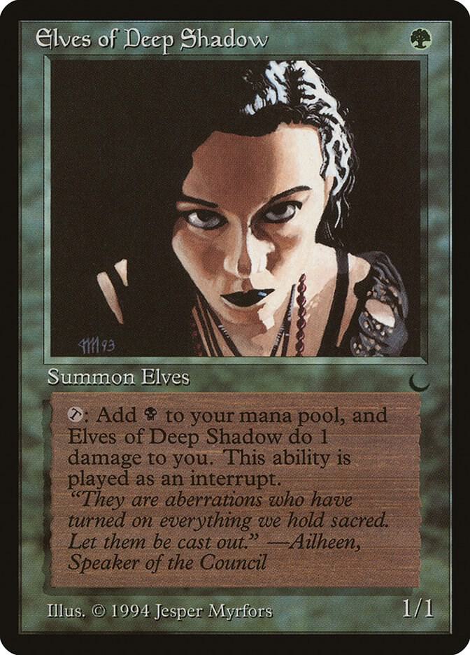 Elves of Deep Shadow card from The Dark