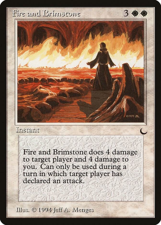 Fire and Brimstone card from The Dark