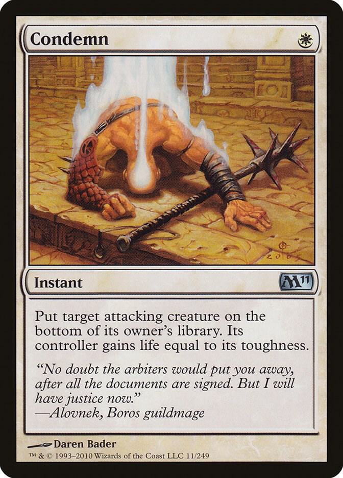 Condemn 11 card from Magic 2011 (M11)