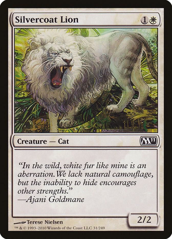 Silvercoat Lion 31 card from Magic 2011 (M11)