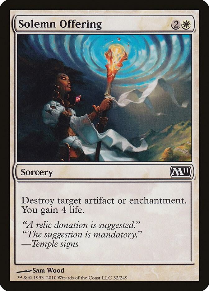 Solemn Offering 32 card from Magic 2011 (M11)