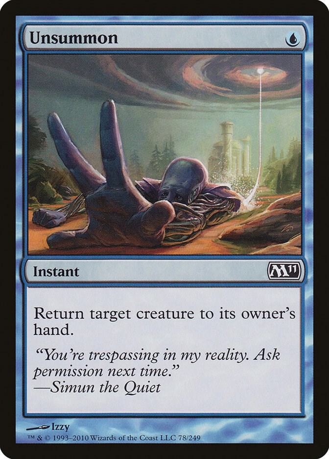 Unsummon 78 card from Magic 2011 (M11)