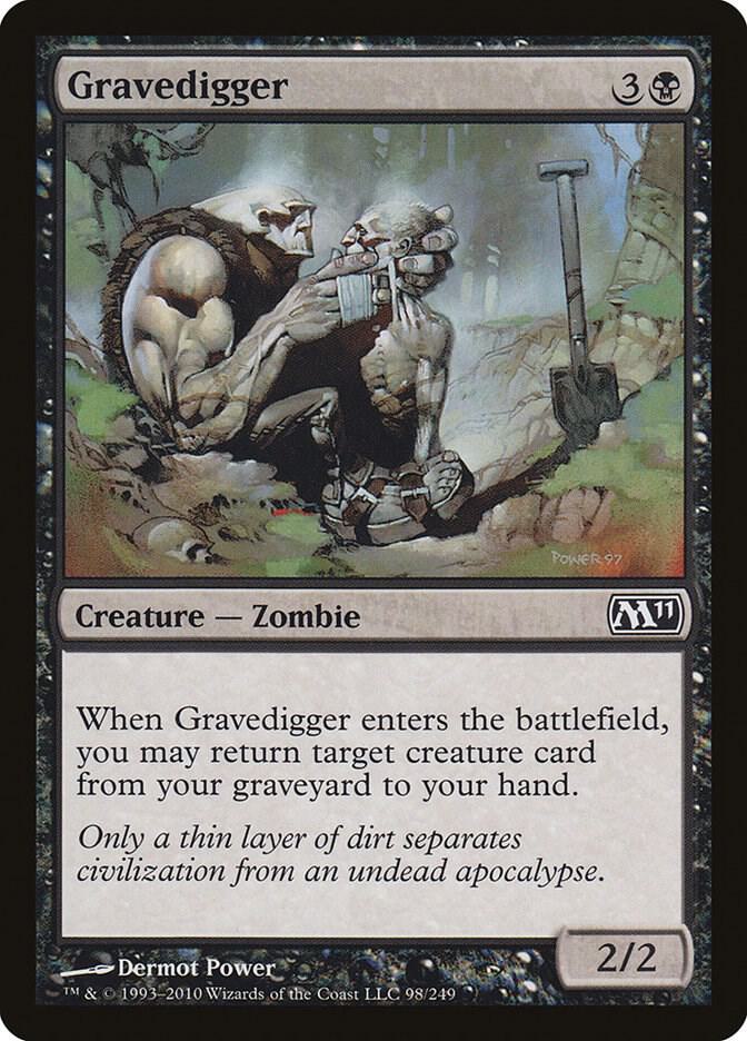 Gravedigger 98 card from Magic 2011 (M11)
