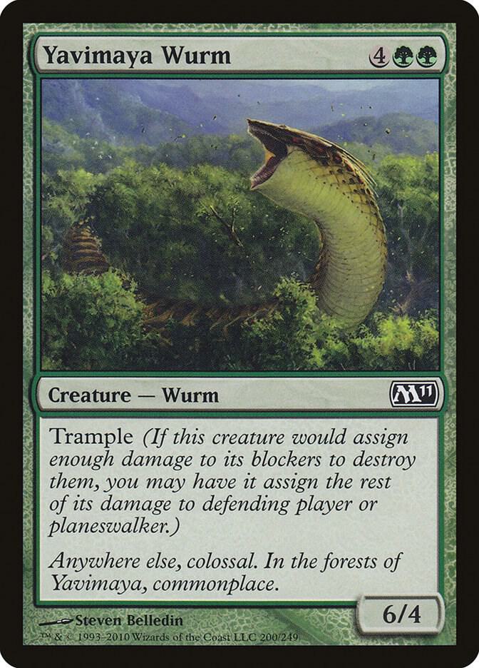 Yavimaya Wurm 200 card from Magic 2011 (M11)