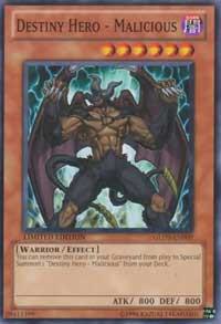 Destiny HERO - Malicious GLD3-EN009 card from Gold Series 3