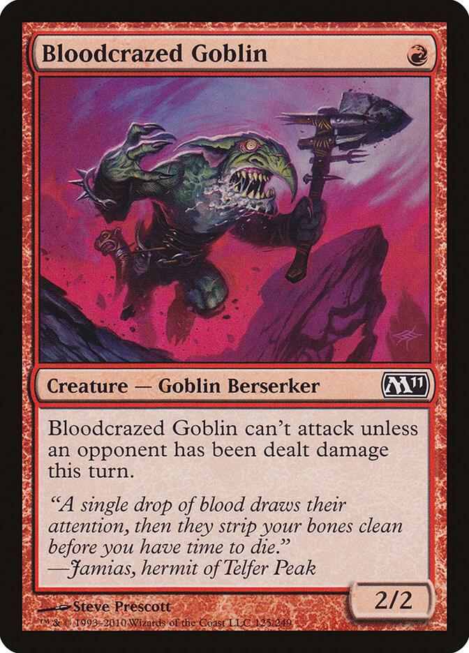 Bloodcrazed Goblin 125 card from Magic 2011 (M11)