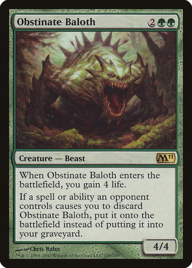 Obstinate Baloth 188 card from Magic 2011 (M11)