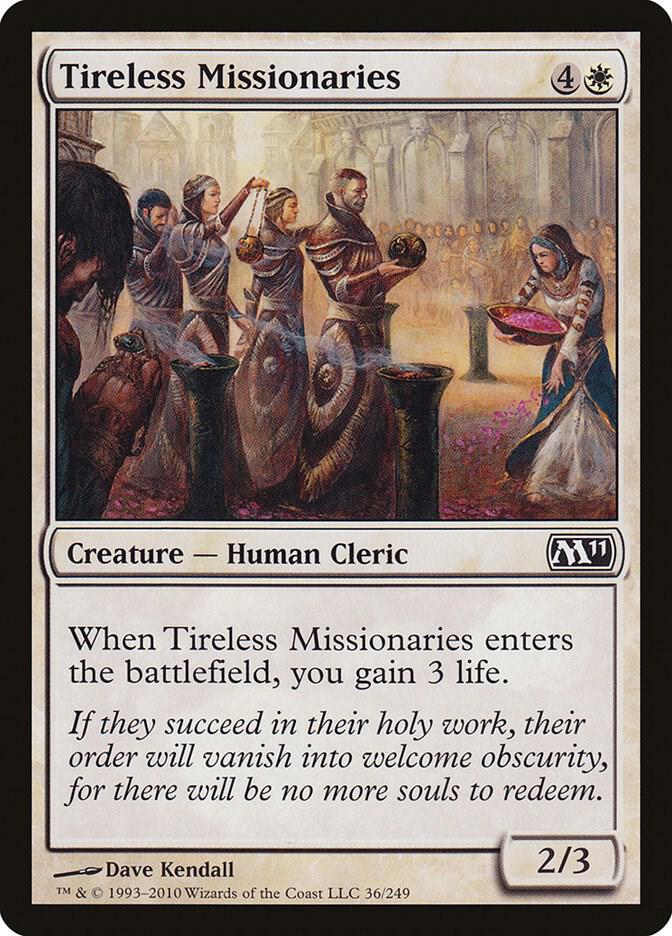 Tireless Missionaries 36 card from Magic 2011 (M11)
