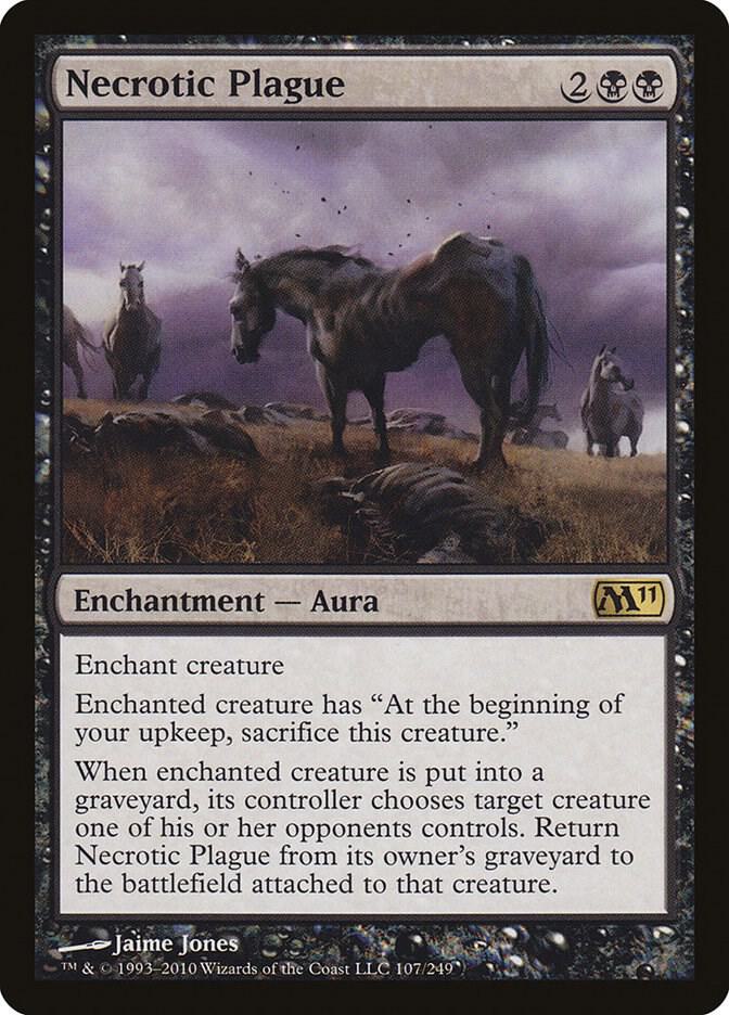 Necrotic Plague 107 card from Magic 2011 (M11)
