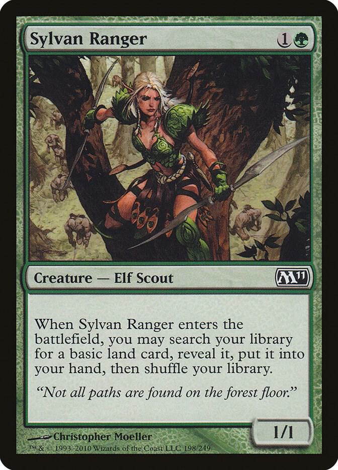 Sylvan Ranger 198 card from Magic 2011 (M11)