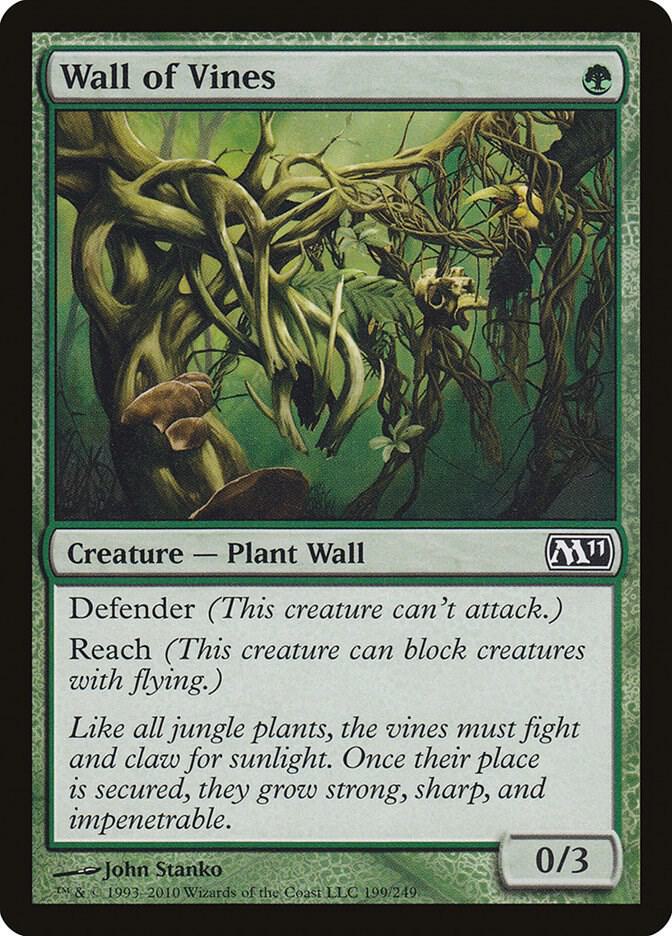 Wall of Vines 199 card from Magic 2011 (M11)