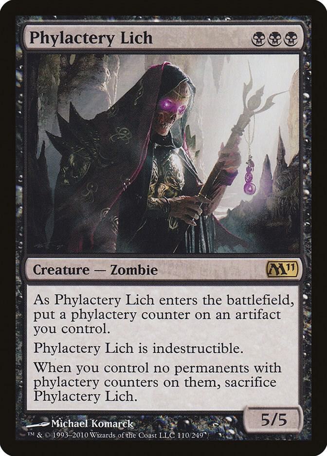 Phylactery Lich 110 card from Magic 2011 (M11)