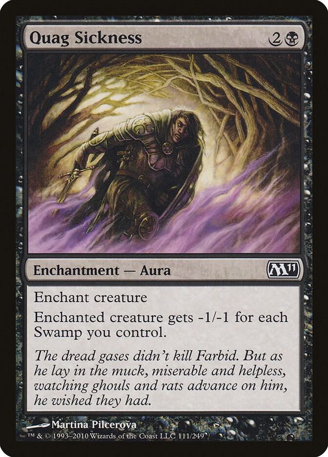 Quag Sickness 111 card from Magic 2011 (M11)