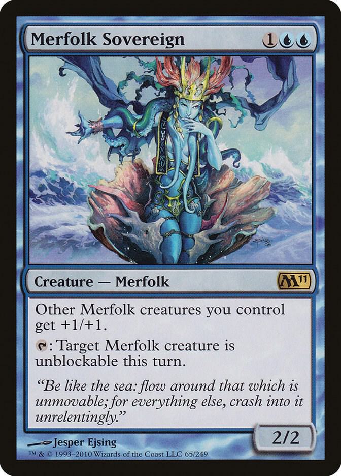Merfolk Sovereign 65 card from Magic 2011 (M11)