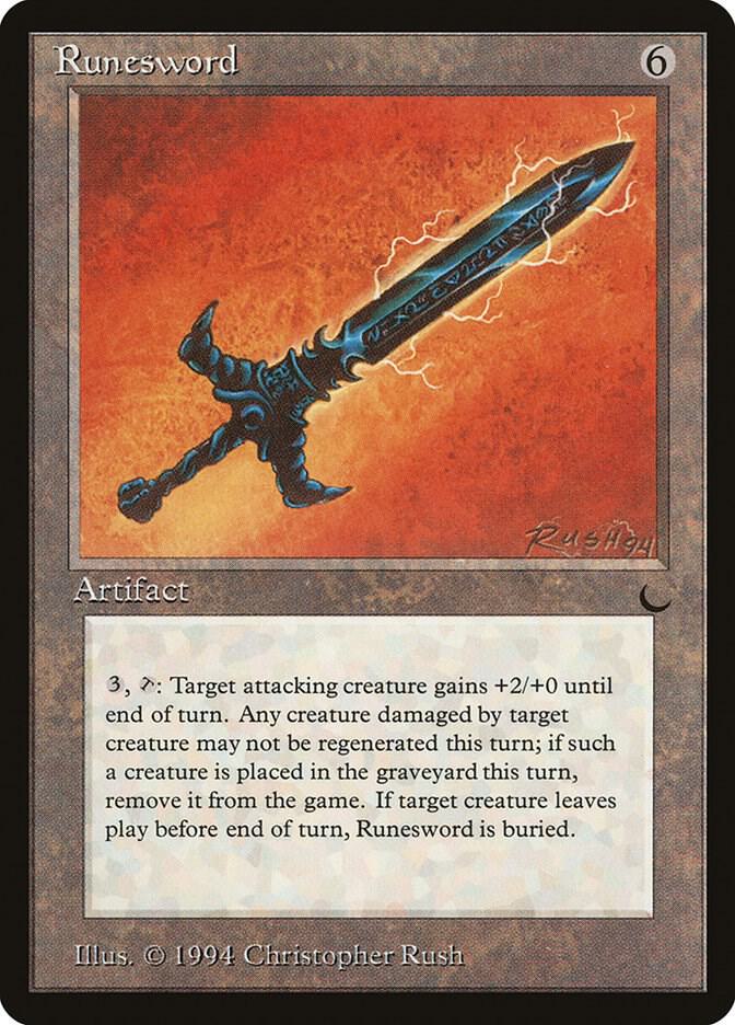 Runesword card from The Dark