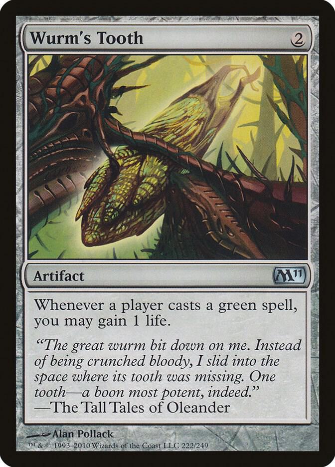 Wurm's Tooth 222 card from Magic 2011 (M11)