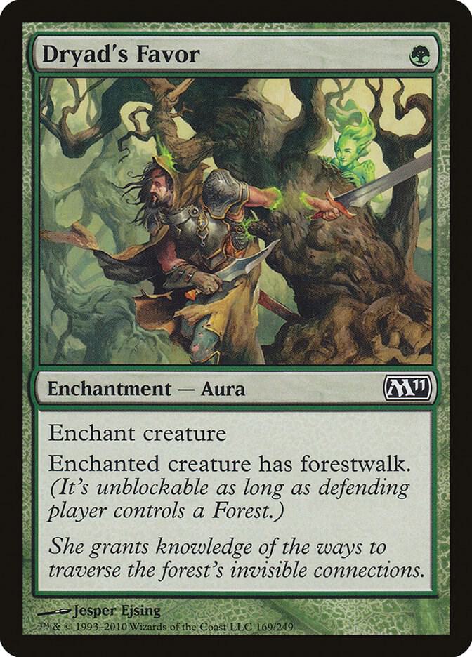 Dryad's Favor 169 card from Magic 2011 (M11)