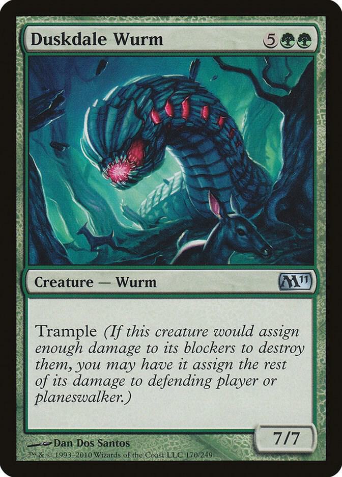 Duskdale Wurm 170 card from Magic 2011 (M11)
