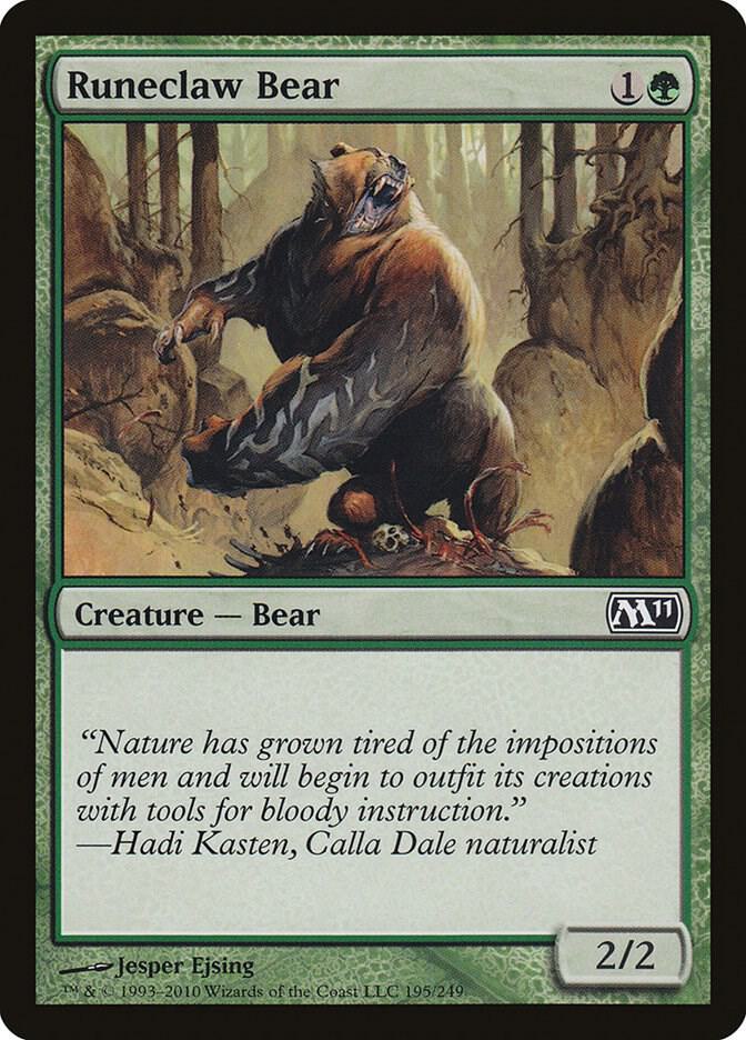 Runeclaw Bear 195 card from Magic 2011 (M11)