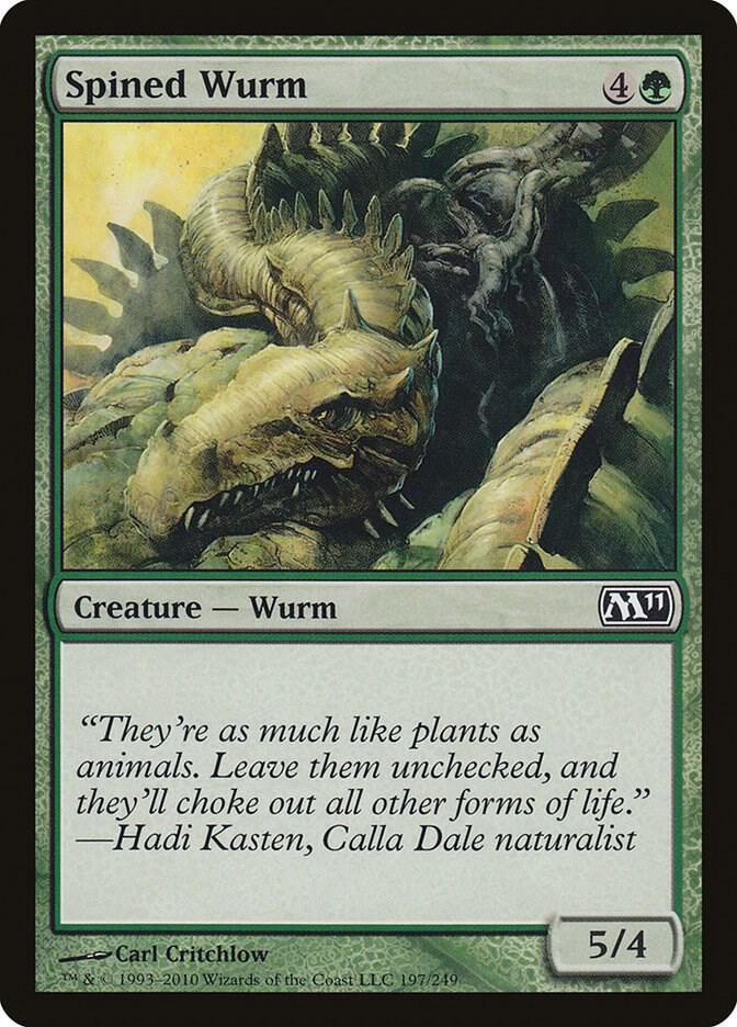 Spined Wurm 197 card from Magic 2011 (M11)