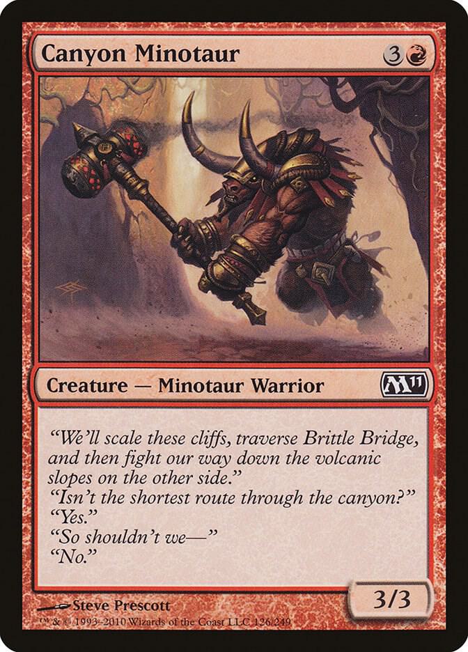 Canyon Minotaur 126 card from Magic 2011 (M11)