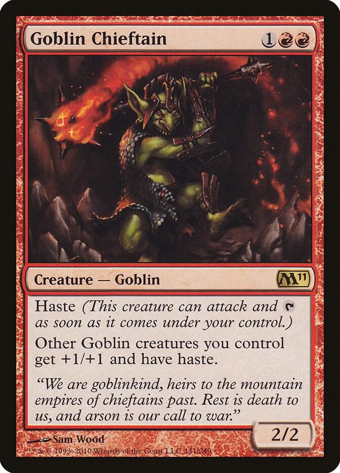 Goblin Chieftain 141 card from Magic 2011 (M11)