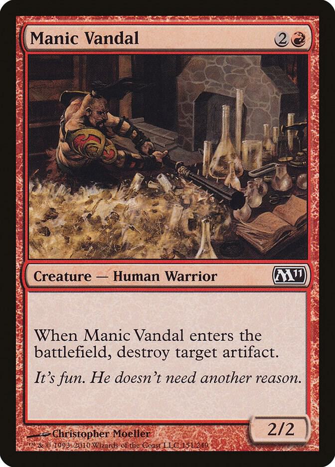 Manic Vandal 151 card from Magic 2011 (M11)